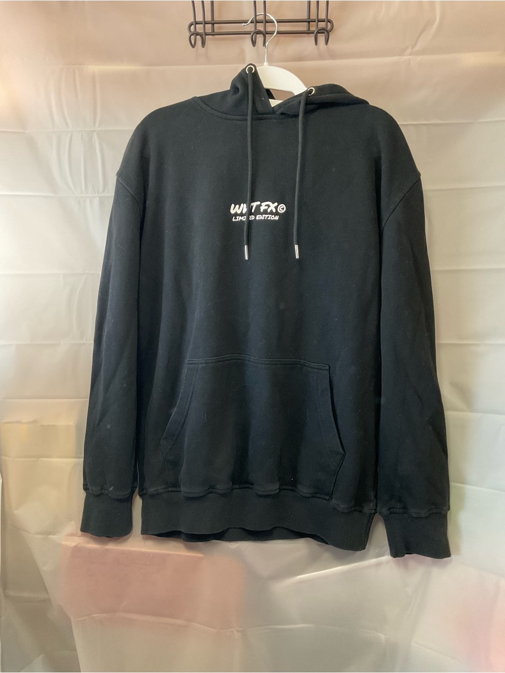 White Fox Boutique Black Hoodie with White Script